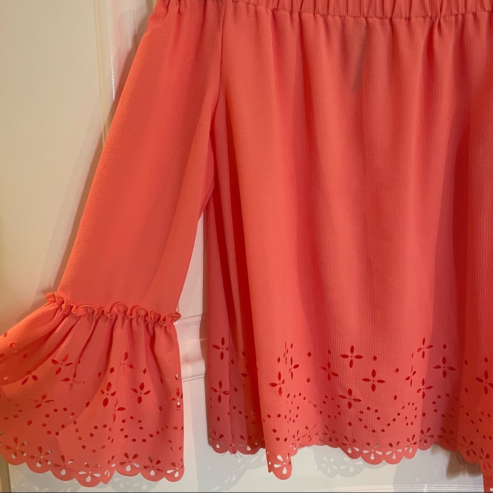 Kay Celine Coral Off the Shoulder Top (OS) - Picture 6 of 11